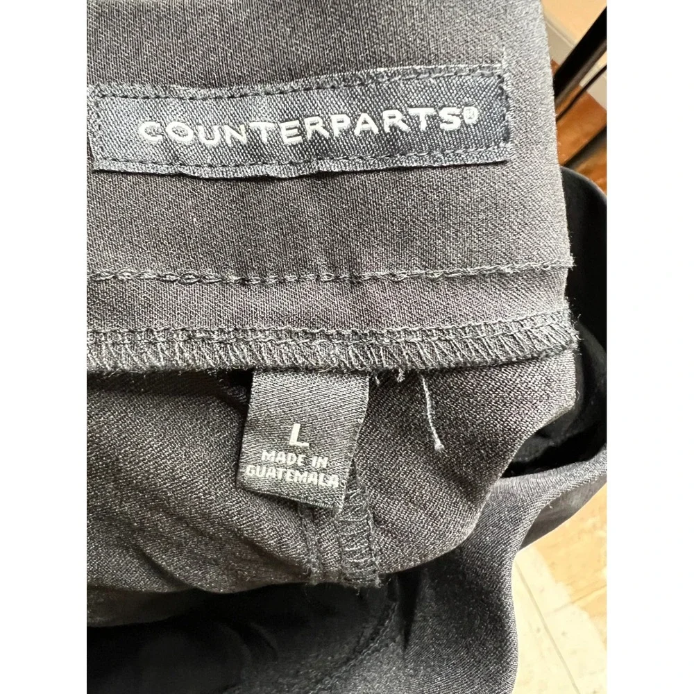 Counterparts Womens Black Super Stretch Straight Leg Pull On Dress Pants Size L - Picture 4 of 4